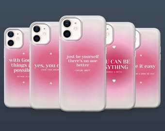 Funda para teléfono con frases motivacionales para iPhone 16, 15, 14, 13, 12, Samsung S25Fe, S24, S23, S22, A16, A26, A56, Pixel 9Pro, 8A.