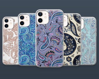 Funda de teléfono con estampado bohemio de cachemira para iPhone 17, 16, 15, 14 y 13, Samsung S25Fe, S24, S23, S22, A16, A26, A56, Pixel 9Pro y 8A.