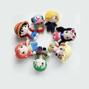 Pacchetto 7 in 1 Pirati / E-Book 7 figure Amigurumi / Schema Anime all'uncinetto / Formato divertente, PDF