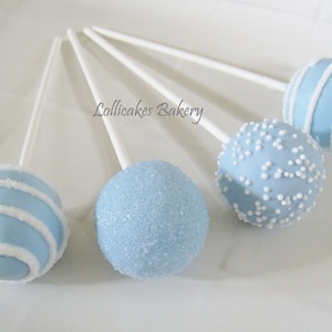 Cake Pops: Blue Baby Shower Cake Pops Made to Order with High Quality Ingredients, 1 dozen, Free Shipping