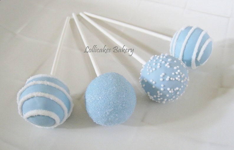 Cake Pops: Blue Baby Shower Cake Pops Made to Order with High Quality Ingredients, 1 dozen, Free Shipping