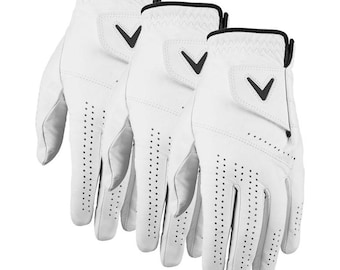 Lot de 3 gants en cuir cabretta haut de gamme Gants de golf sur mesure Homme Femme Gant de golf respirant Soft Grip Accessoire de golf