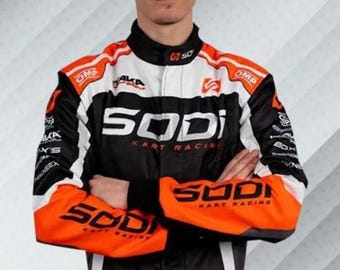 Combinaison Sodi Kart Racing Combinaison CIK/FIA niveau 2 F1 de karting F1 Combinaison de course Sodi OMP sur mesure - Combinaison de course avec nom imprimé