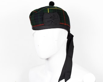 Chapeau Hunting Stewart Glengarry - Casquette Hunting Stewart tartan - Chapeau Kilt Hunting Stewart tartan - Casquette de joueur de cornemuse militaire - Dans toutes les tailles