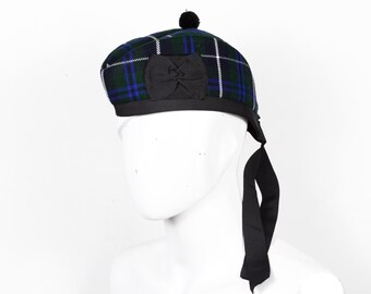 Bonnet bleu Douglas kilt - chapeau Glengarry en laine écossaise fait main - cornemuse militaire kilt bleu douglas - casquette kilt tartan - dans toutes les tailles