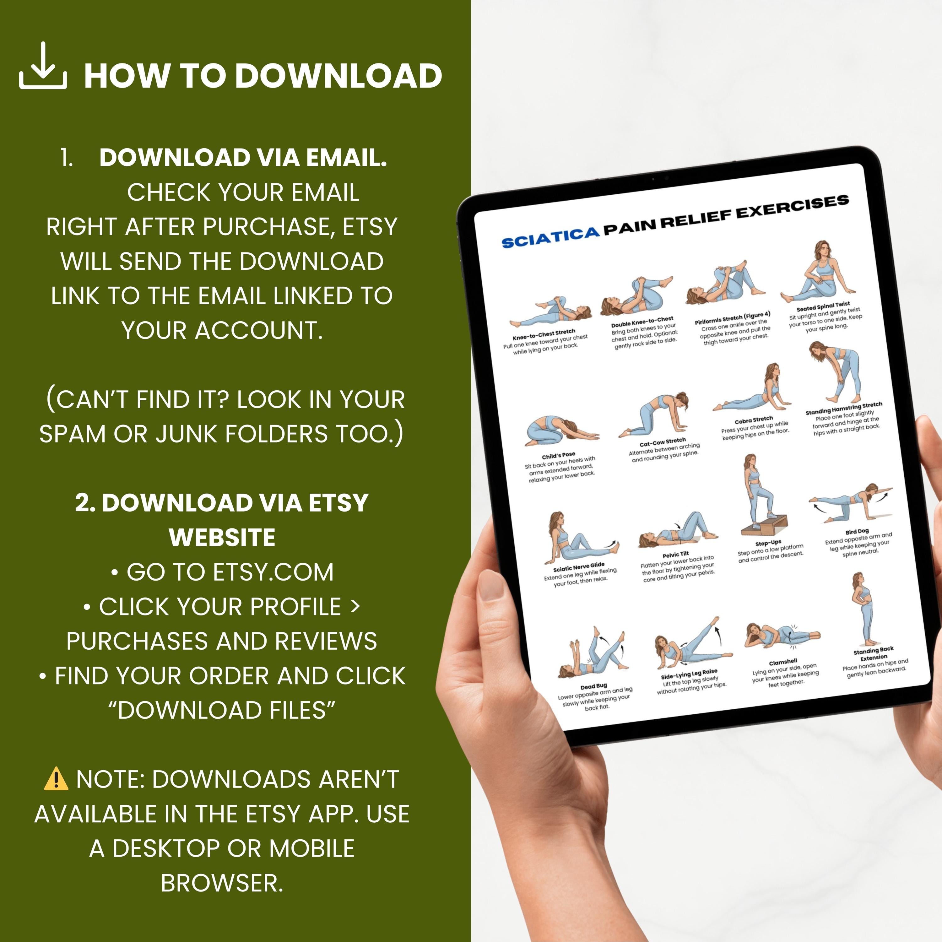 Sciatica Pain Relief Exercises Poster, Lower Back & Sciatic Nerve ...
