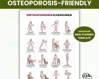 Osteporose-Übungen für Senioren, Knochenstärke-Training, Sturzpräventions-Routine, Gewicht tragende Übungen, Gleichgewichtsübungen PDF
