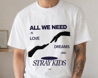 Camiseta con la letra de Stray Kids / Merchandising de Kpop STAY, Diseño, Camiseta extragrande, Skz divine, Nuevo álbum