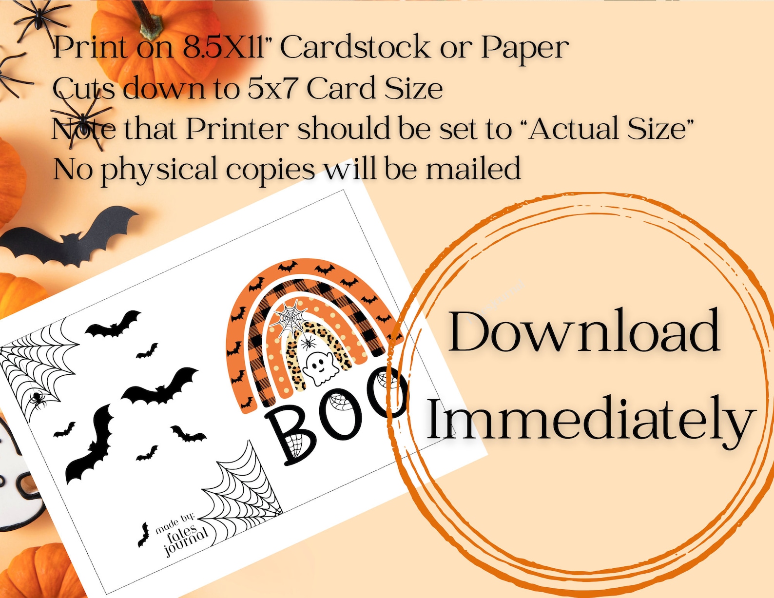 Printable Funny Halloween Card, Cute Ghost Card, Digital Download - Etsy