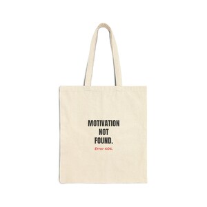 Bolso de tela divertido para tecnología, Motivación no encontrada Error 404, Regalo para programadores, Bolso de lona sarcástico, Bolso para portátil con humor geek