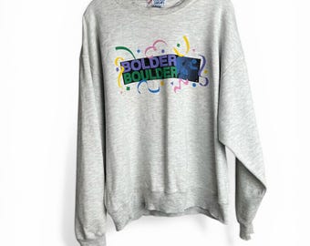 Vintage Bolder Boulder Graphic Sweatshirt - Gray, Size L