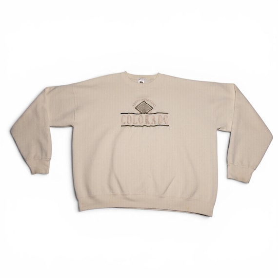 Beige Colorado Rocky Mountains Crewneck Sweatshirt
