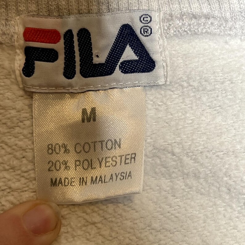 Vintage 90s FILA Biella Italy Embroidered Crewneck Sweatshirt M afbeelding 4