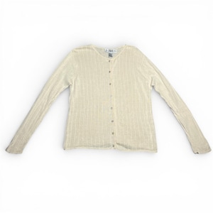 Vintage 90s Segue Cream Silk Cotton Cardigan Large