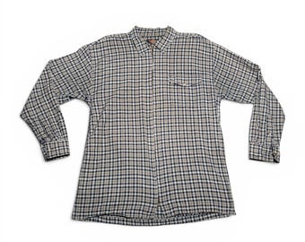 Vintage American Outpost Cotton Long Sleeve Zip-Up Plaid Shirt