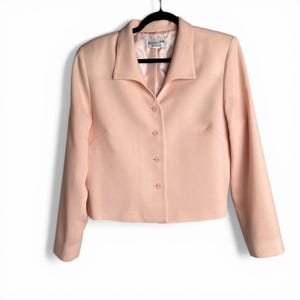 Vintage Pendleton Pink 100% Virgin Wool Cropped Blazer Jacket