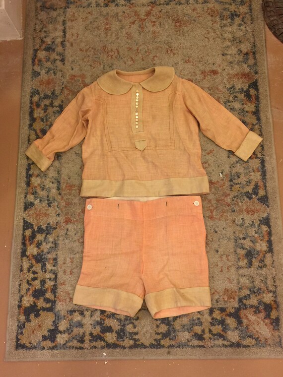 1920s Linen Little Girls Set