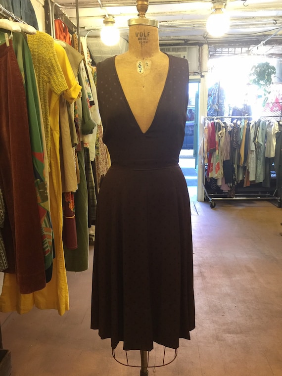 1940s Brown Jumper Dress