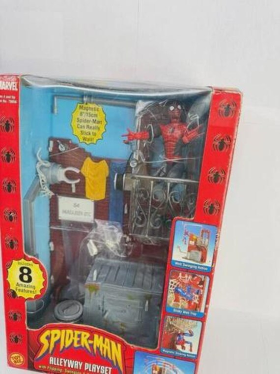 Vintage 2002 Toy Biz Marvel Spider-man Alleyway Playset Flipping