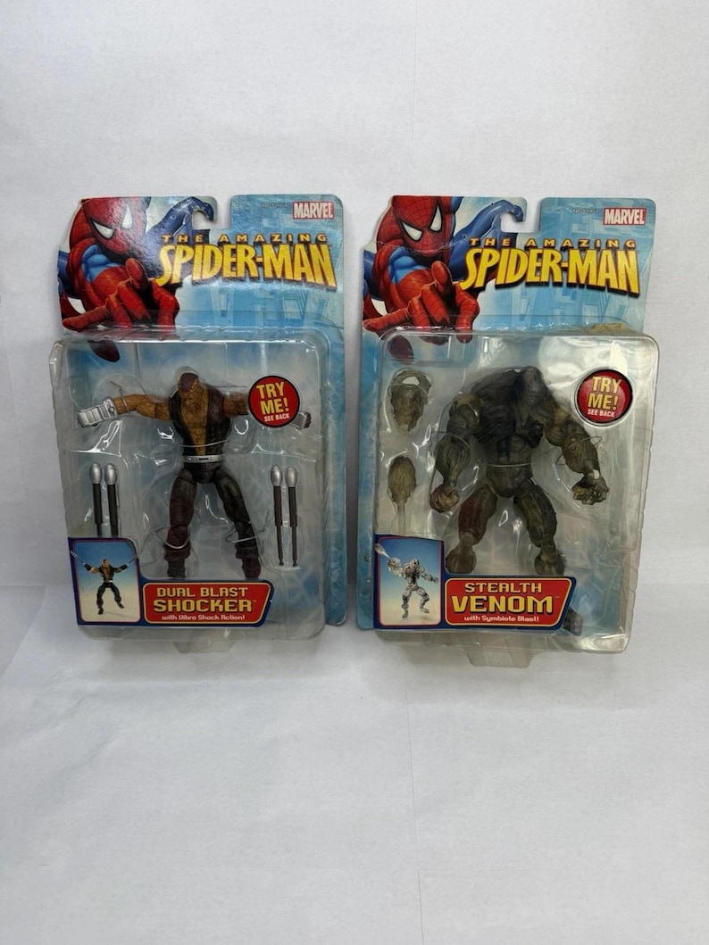 The Spider-Man Dual Blast Shocker & Stealth Venom Action Figures (2006) Toy Biz image 1