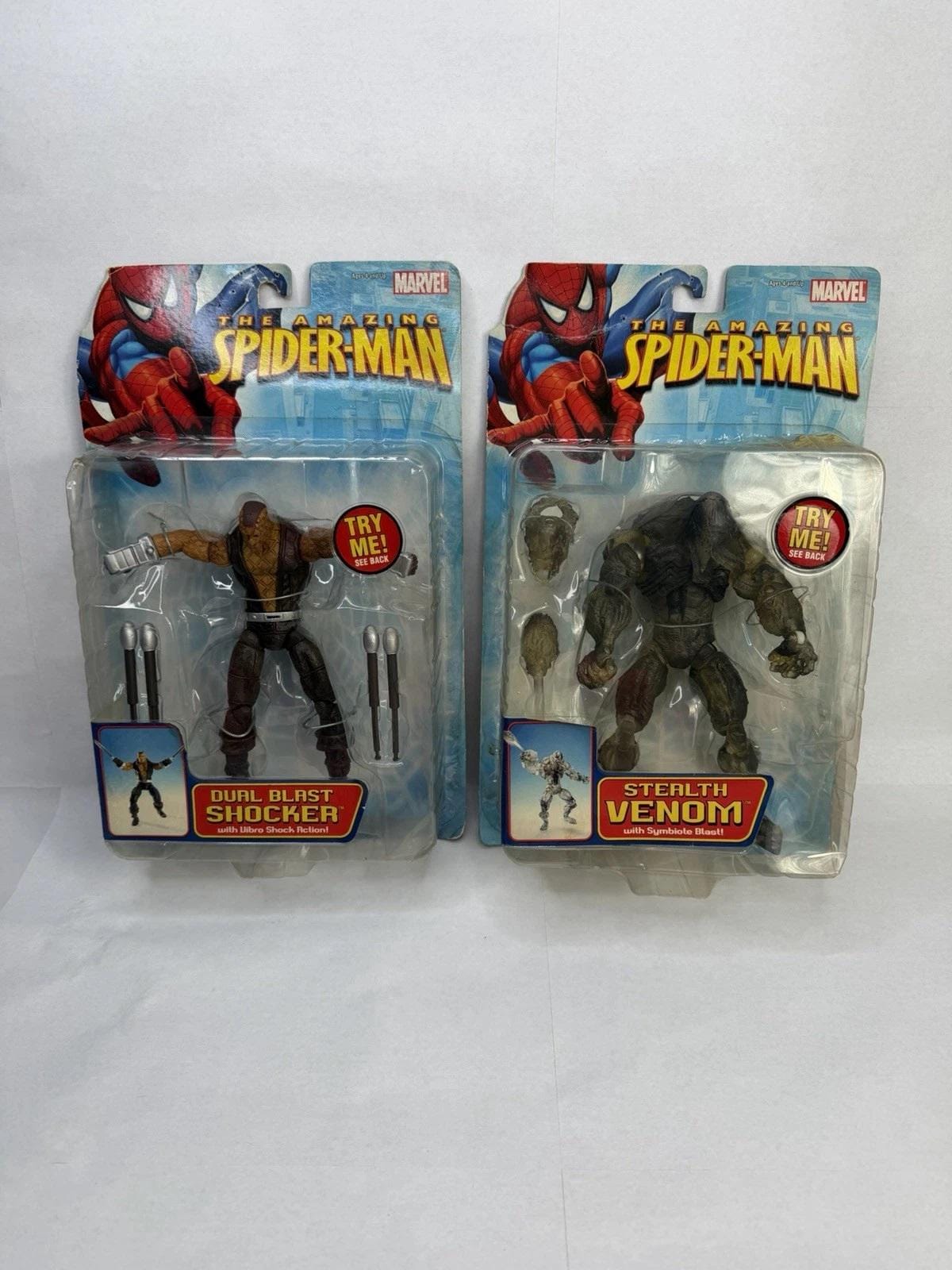 The Spider-man Dual Blast Shocker & Stealth Venom Action Figures