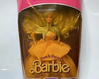 Vintage Peach Pretty Barbie Fashion Doll 1989 NRFB Matter 4870 Not Used
