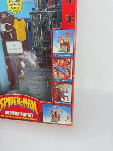 Vintage 2002 Toy Biz Marvel Spider-man Alleyway Playset Flipping