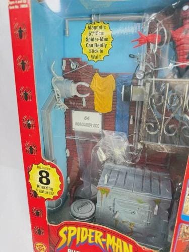 Vintage 2002 Toy Biz Marvel Spider-man Alleyway Playset Flipping