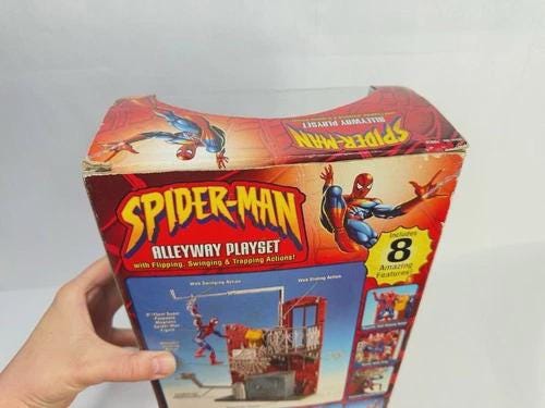Vintage 2002 Toy Biz Marvel Spider-man Alleyway Playset Flipping