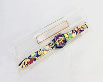 Reloj Swatch GN119 Perroquet de 34 mm, azul, cuarzo, de 1991, con caja y batería nueva.