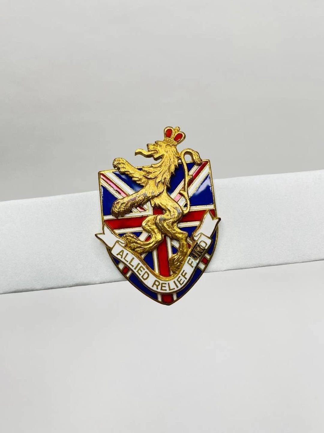 WWII Cartier 1941 US BRITISH War Reliff Society Pin Broooch Bwrs - Ww2 ...