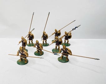 Miniaturas vintage de Ral Partha de 1977, hoplitas griegos, lote de 9
