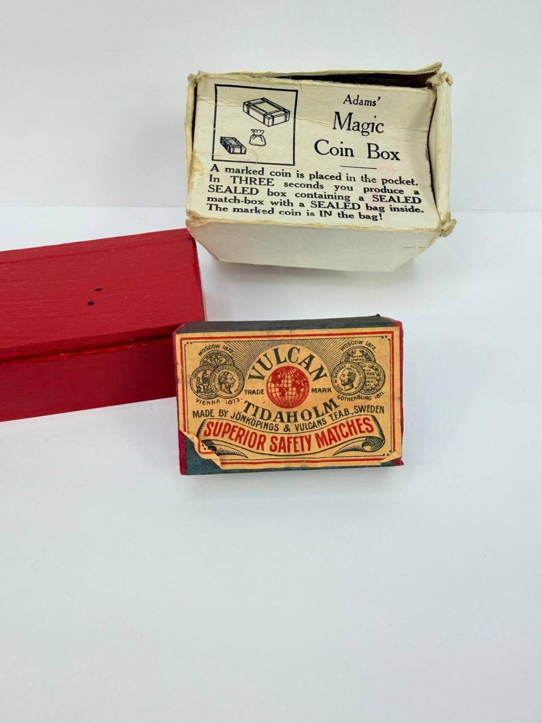 Vintage Magic Trick Adams Magic Coin Box Vanished Coin Reappears in ...