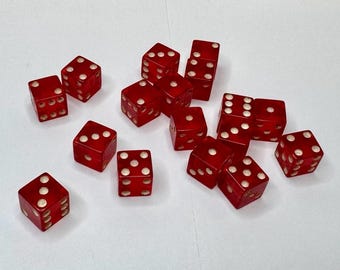 VINTAGE red bakelite catalin Mah Jongg DICE 8 doll. each one