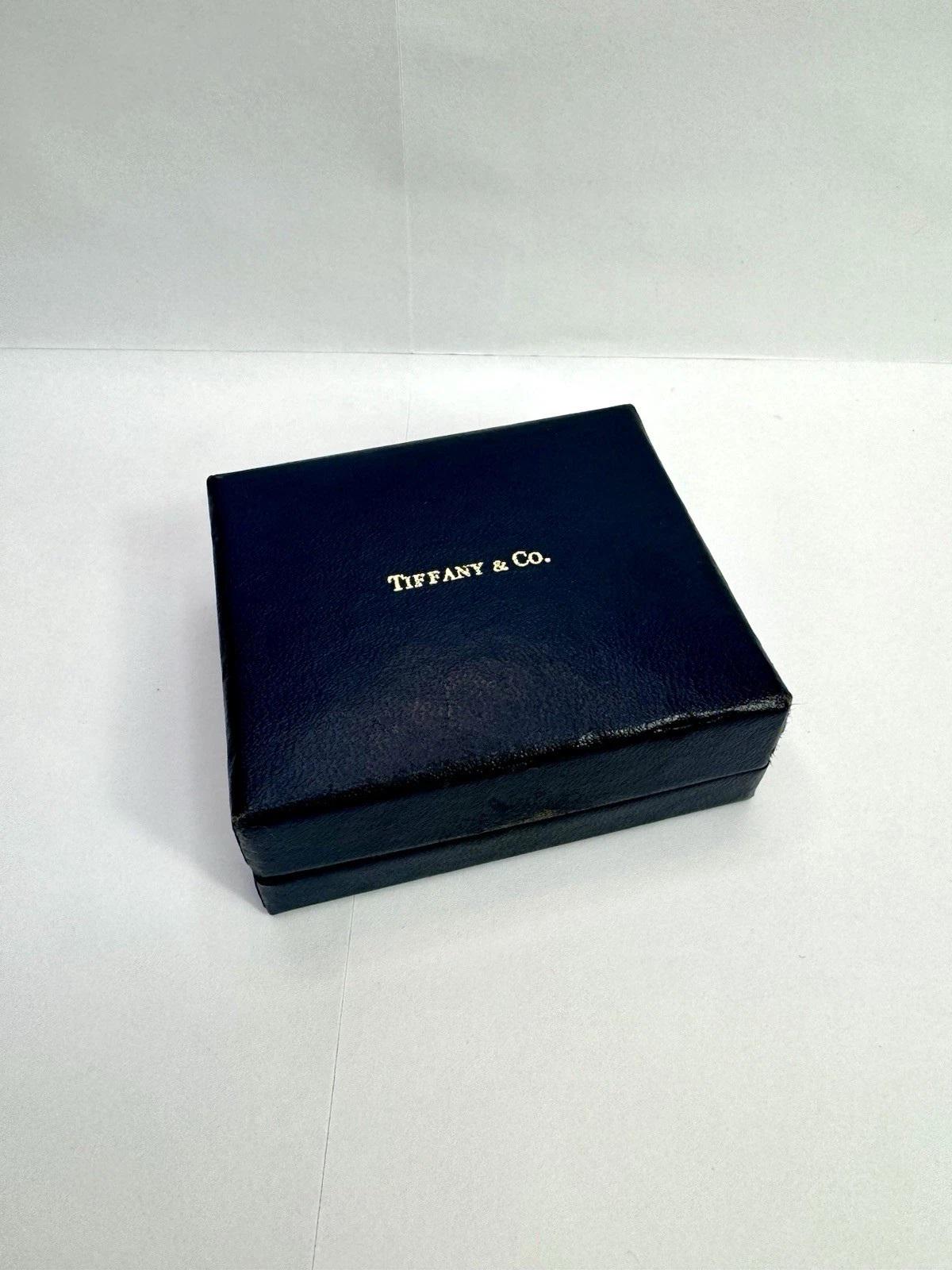 Tiffany & Co Presentation Earring Jewelry Box Black/blue Suede