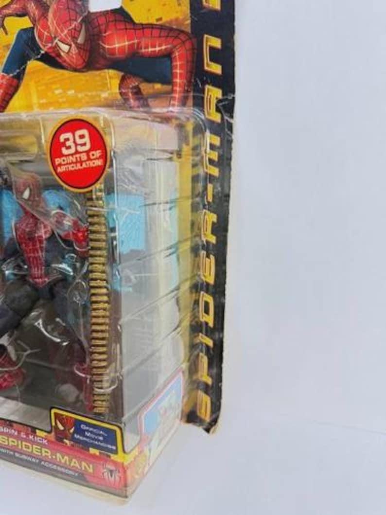 RARE TOYBIZ Spider-Man 2 The Movie (2004) Spin and Kick Spider-Man Action Figure image 4