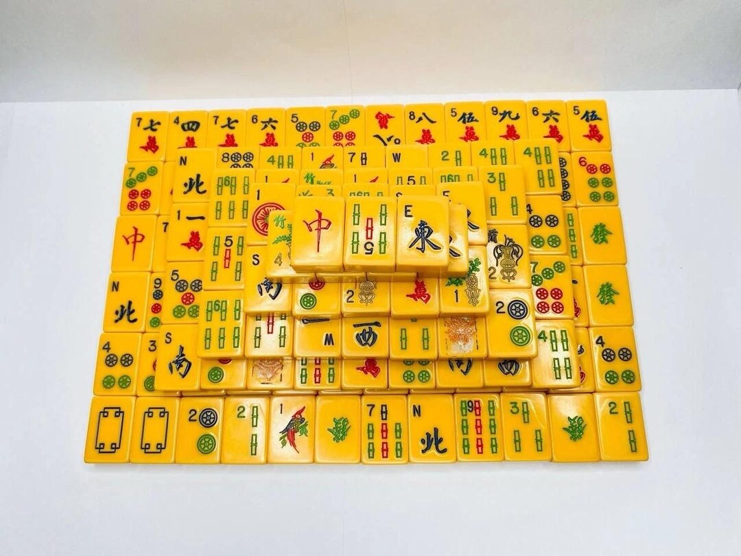 Teksome Mahjong Chinois – Jeu De Tuiles Complet (146 Pièces) Avec Dés, Pliable, Compact – Idéal Pour Soirées En Famille Ou Entre Amis