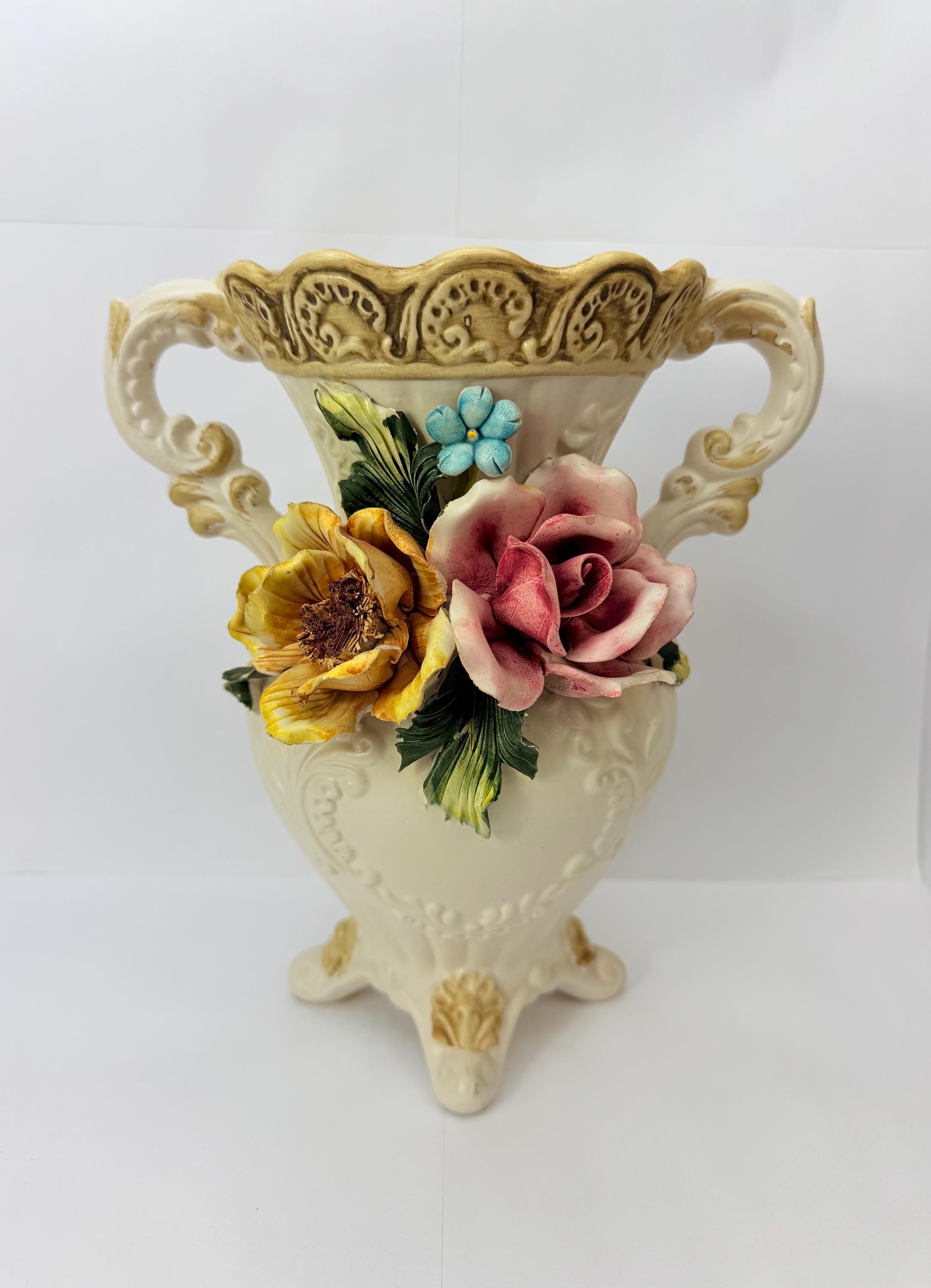 Capodimonte Double Handle Vase - Etsy