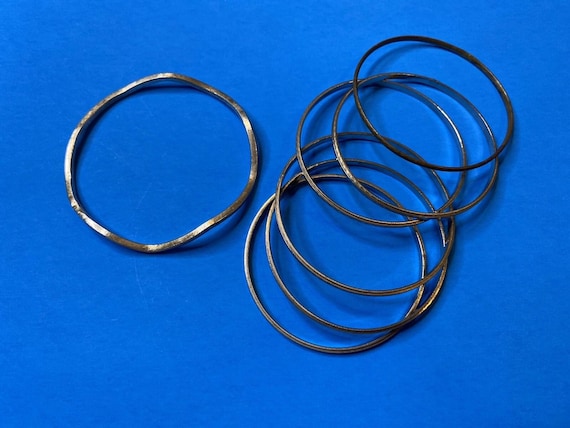 7 PCs. Solid Bangles Set Hammered Bangle Bracelet… - image 1