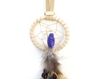 Small Purple Turtle Dream Catcher, Car Dream Catchers, Tribal Traditional, Handmade in the USA