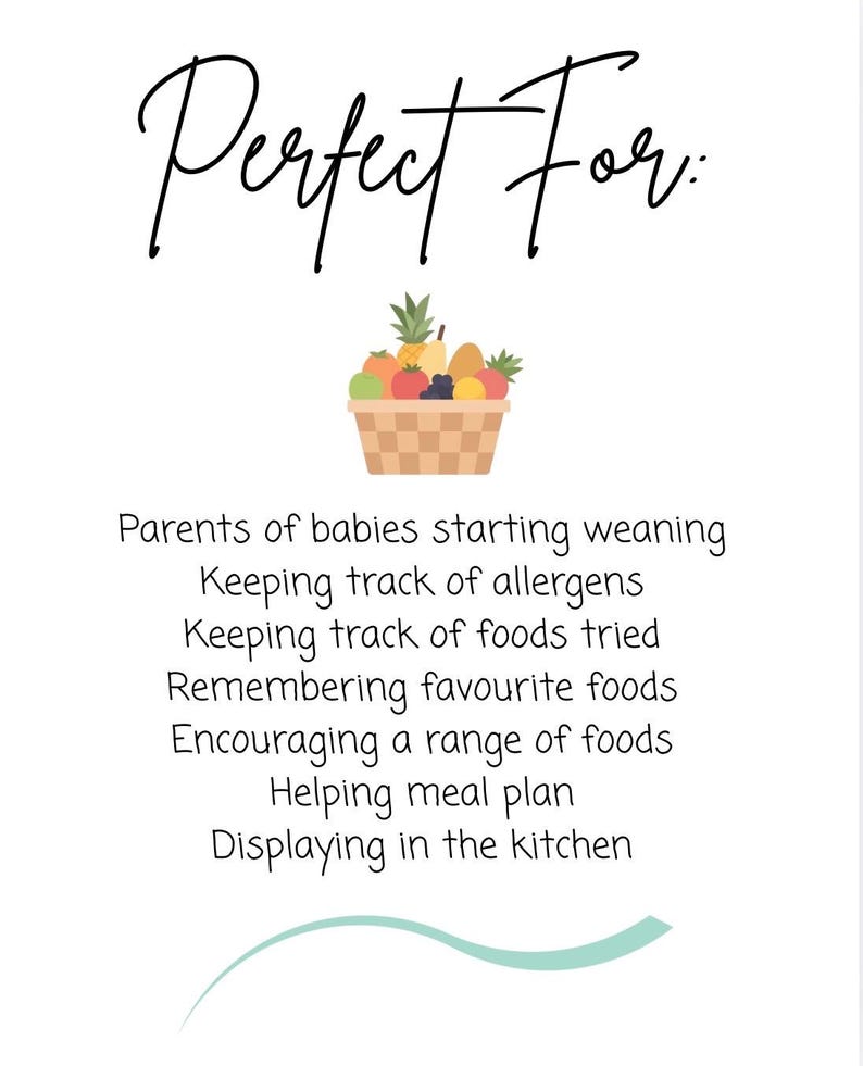 Avvänjningsschema för barn | First Foods Tracker, BLW-checklista (PDF utskrivbar nedladdning) bild 3