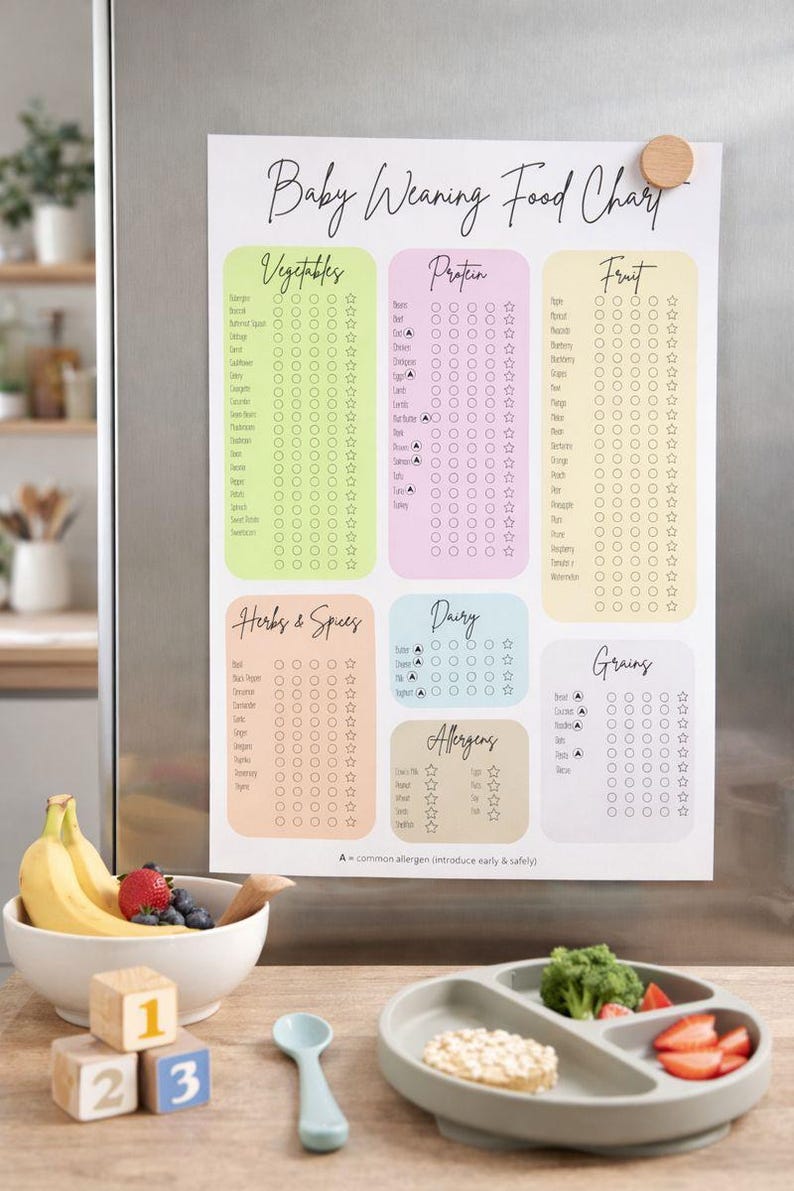 Avvänjningsschema för barn | First Foods Tracker, BLW-checklista (PDF utskrivbar nedladdning) bild 4