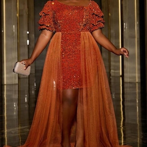 burnt orange plus size dress AOMEI Women's Bodycon Elegant Dresses Square Neck Puff Sleeve Hollowed Out Elegant Midi Graduation for Women (XX-Large) : Clothing, Shoes & Jewelry flattering fit Burnt Orange Mother Of The