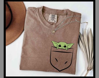 Bébé Yoda Star Wars | T-shirt unisexe sweat à capuche barboteuse | Impression DTF premium | Esthétique vintage rétro | Cadeau| TE481