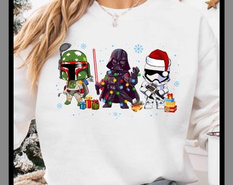 Star Wars Noël Disney Dark | T-shirt unisexe sweat à capuche barboteuse | Impression DTF premium | Esthétique vintage rétro | Cadeau| TE485