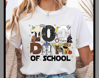 100 jours de Star Wars | T-shirt unisexe sweat à capuche barboteuse | Impression DTF premium | Esthétique vintage rétro | Cadeau| TE480