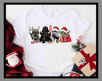 Star Wars Noël Noël Disney | T-shirt unisexe sweat à capuche barboteuse | Impression DTF premium | Esthétique vintage rétro | Cadeau| TE484