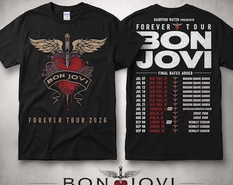 2026 Bon Jovi Forever Tour T-Shirt, Bon Jovi 2026 Concert, Bon Jovi Rock Band Shirt, Bon Jovi Gift, Bon Jovi 80s Shirt, Bon Jovi Merch BON1