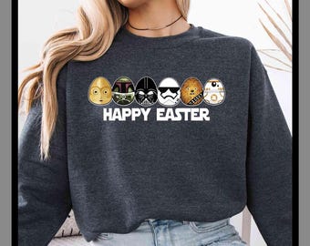 Star War Joyeuses Pâques | T-shirt unisexe sweat à capuche barboteuse | Impression DTF premium | Esthétique vintage rétro | Cadeau| TE479