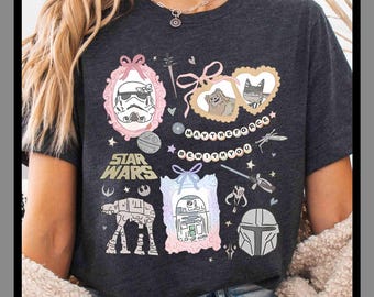 Noeuds coquette Star Wars | T-shirt unisexe sweat à capuche barboteuse | Impression DTF premium | Esthétique vintage rétro | Cadeau| TE488
